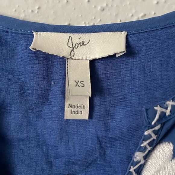 Joie Women’s Blue and White Embroidered Mini Dress Size XS - Picture 5 of 9